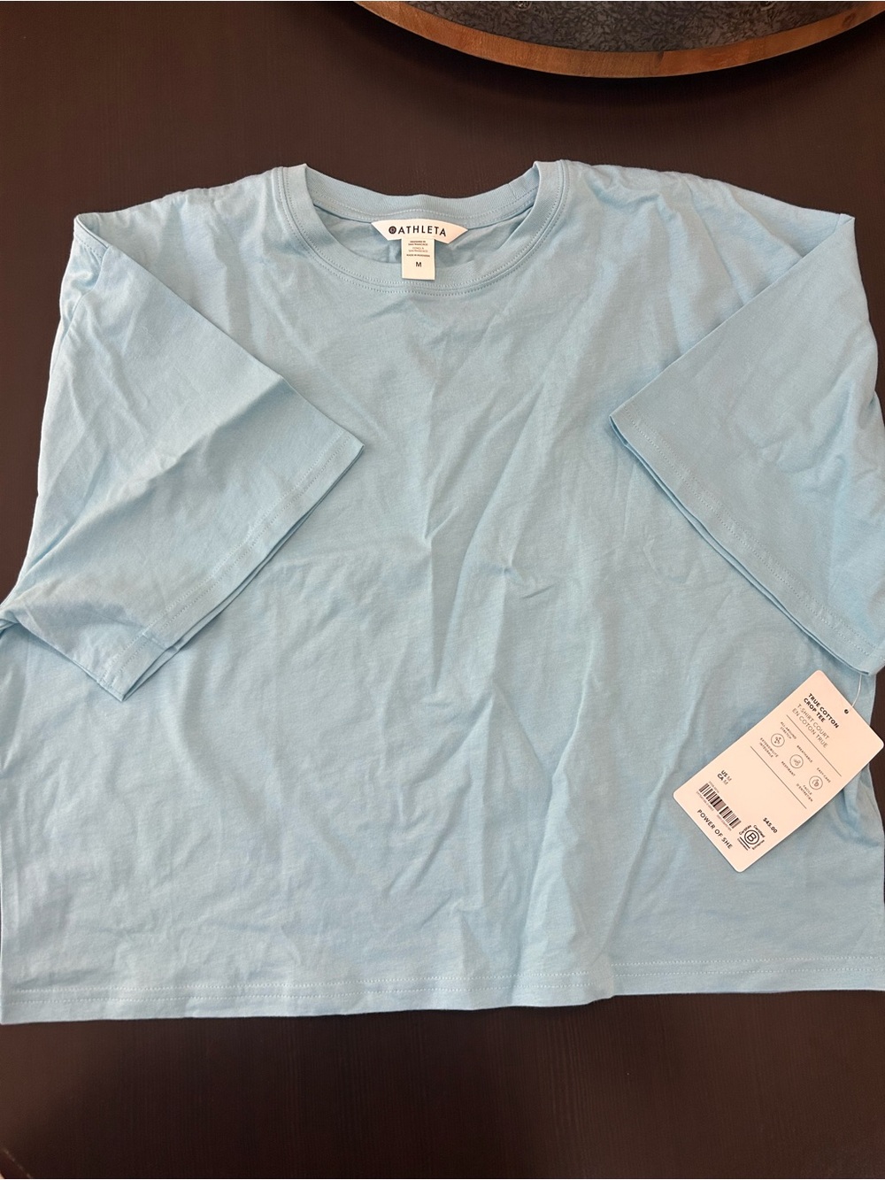 True Cotton Crop Tee in Teal - Picture 2 of 3